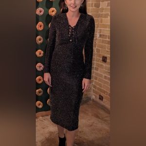 Dex Black and Silver Dress